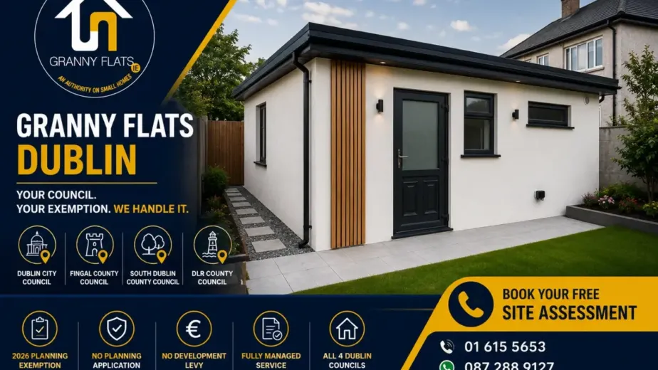 Grannyflats Dublin with 2026 planning exemption and all four Dublin councils