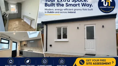 Modern energy-efficient grannyflats in Dublin BER with high-performance insulation and A-rated windows