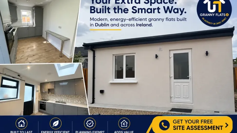 Modern energy-efficient grannyflats in Dublin BER with high-performance insulation and A-rated windows