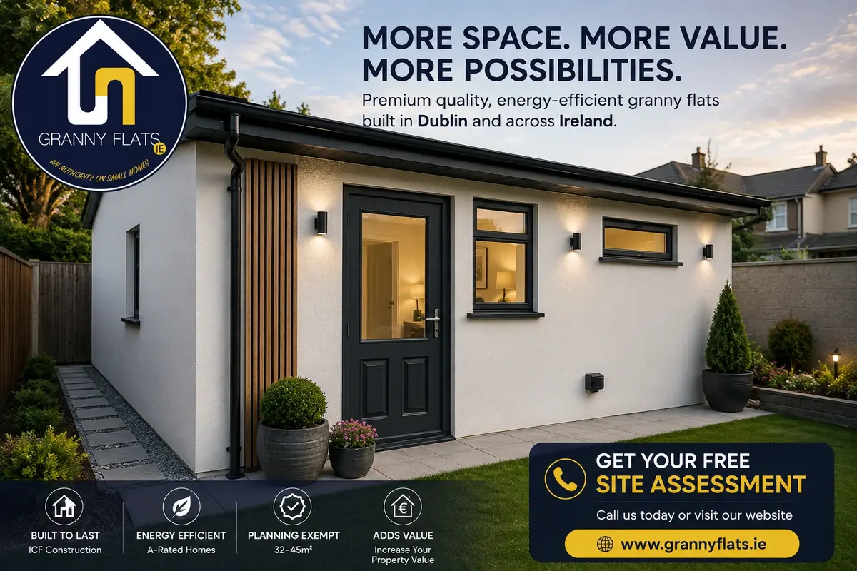 Granny Flat Dublin  Accessible Dublin granny flat designed for an elderly parent close to the family home